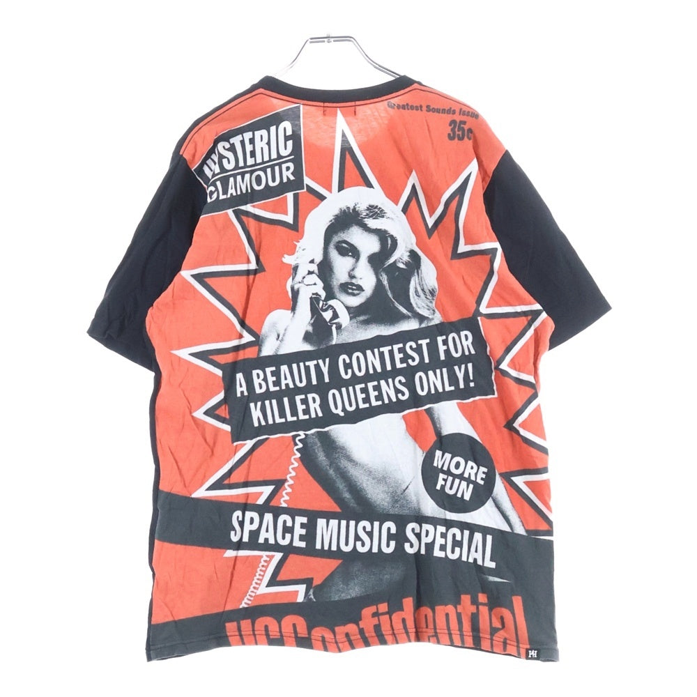 HYSTERIC GLAMOUR(ヒステリックグラマー) Killer Queens Tee バックプリント 半袖Tシャツカットソー ブラック