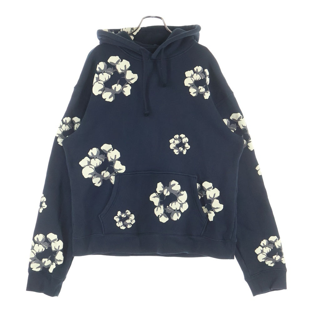 DENIM TEARS(デニムティアーズ) ×CPFM COTTON WREATH PULL OVER HOODIE コットン フラワープルオーバーパーカー ブラック