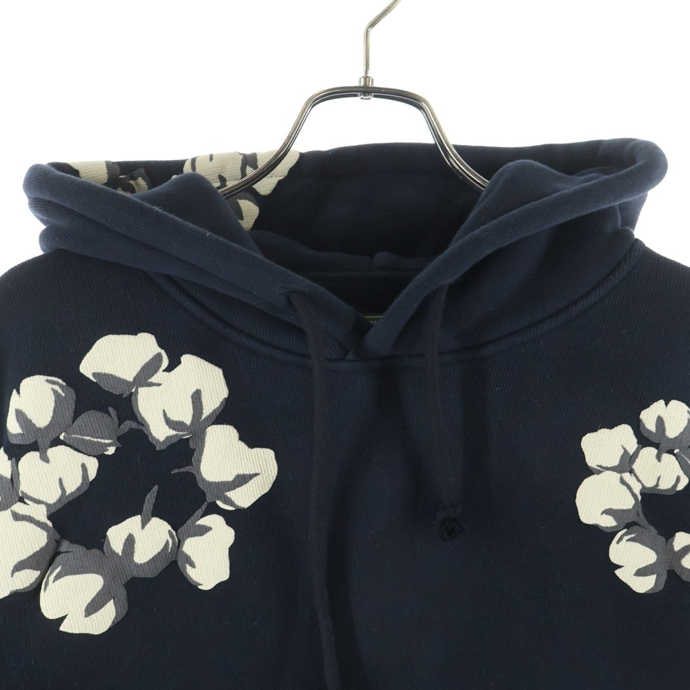 DENIM TEARS(デニムティアーズ) ×CPFM COTTON WREATH PULL OVER HOODIE コットン フラワープルオーバーパーカー ブラック