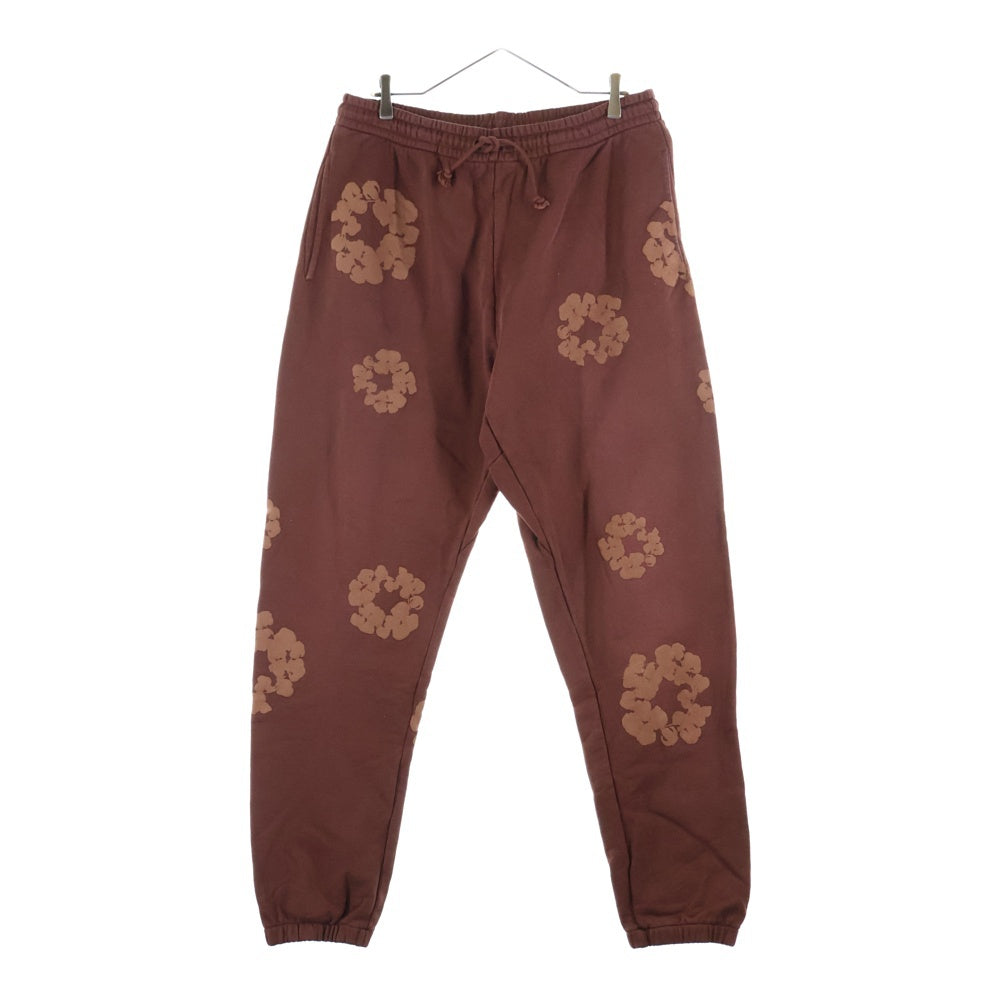 DENIM TEARS(デニムティアーズ) COTTON WREATH SWEATPANTS コットン フラワー スウェットパンツ ブラウン
