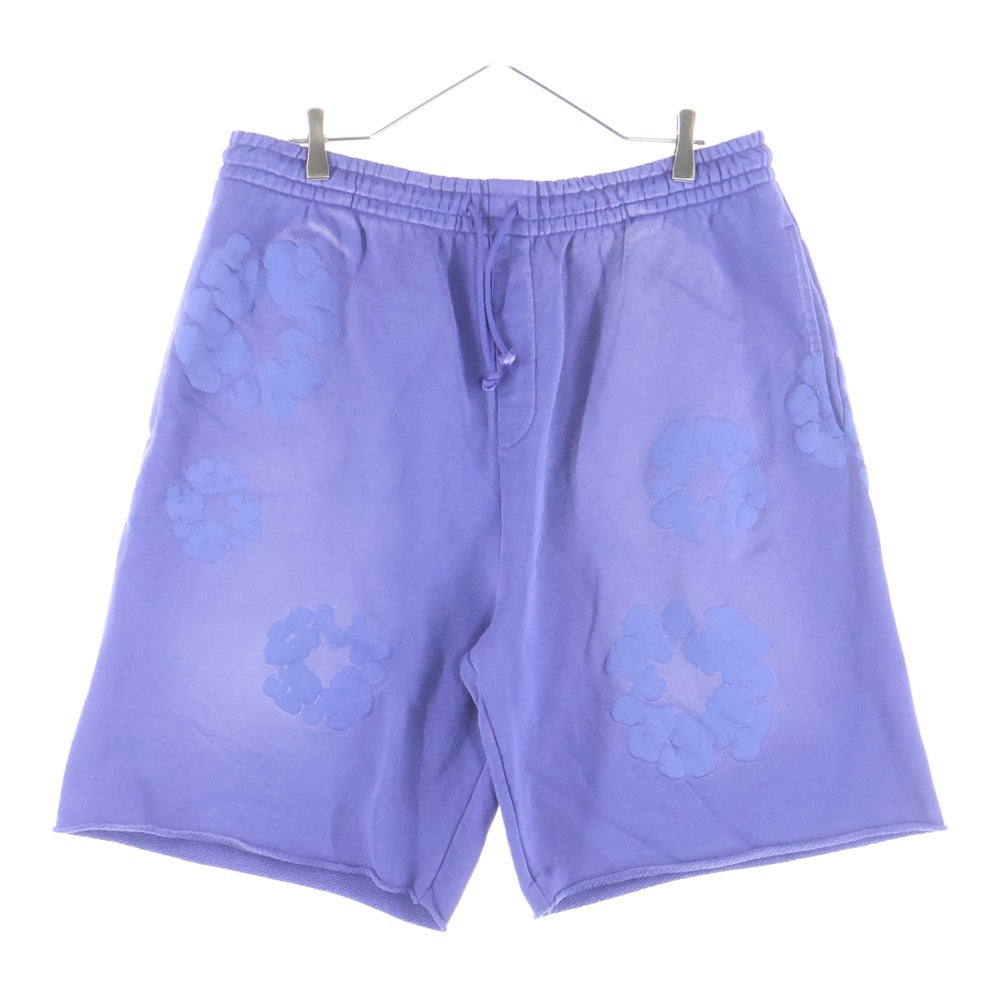 DENIM TEARS(デニムティアーズ) COTTON WREATH HALF SWEATPANTS コットン フラワー スウェットハーフパンツ パープル