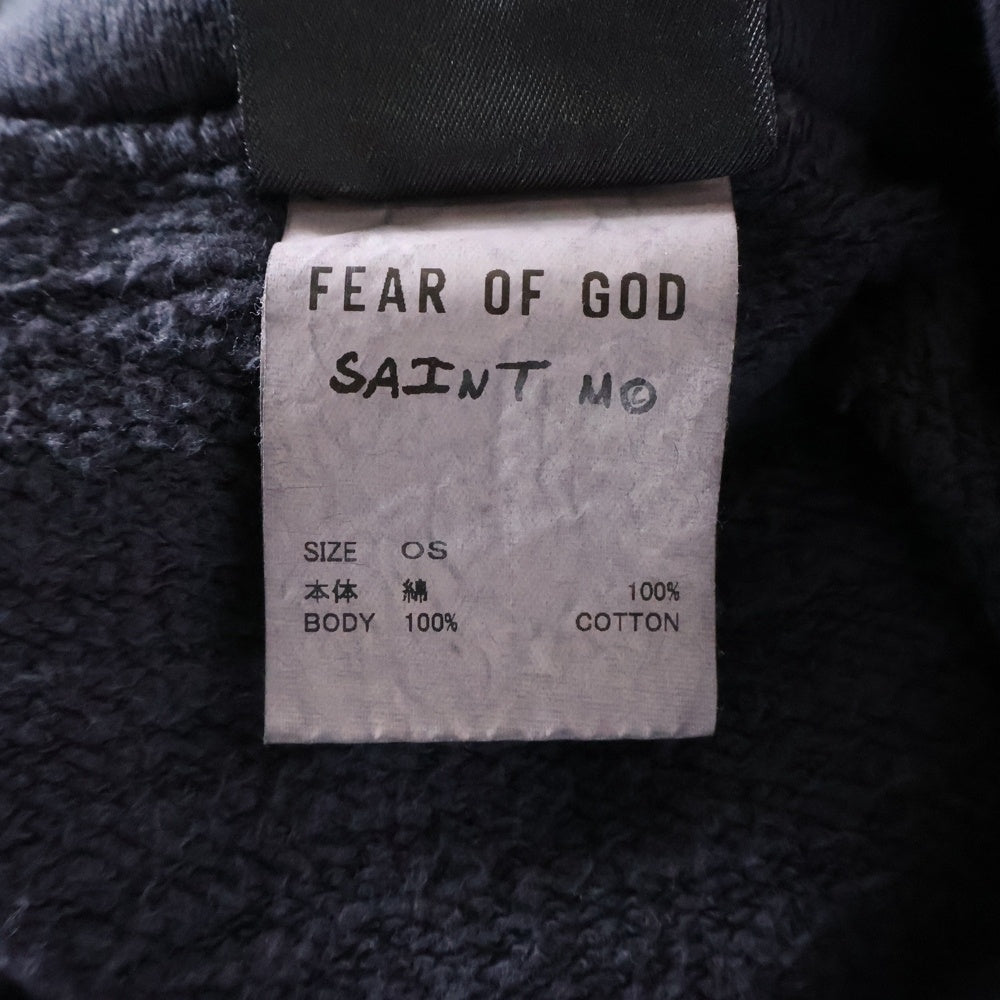 SAINT MICHAEL(セントマイケル) 25SS ×FEAR OF GOD SNT OF GOD FG_HOODIE フィアオブゴッド VINTAGE加工 両面プリント スウェット プルオーバーパーカー グレー SM-HR8-0000-C03