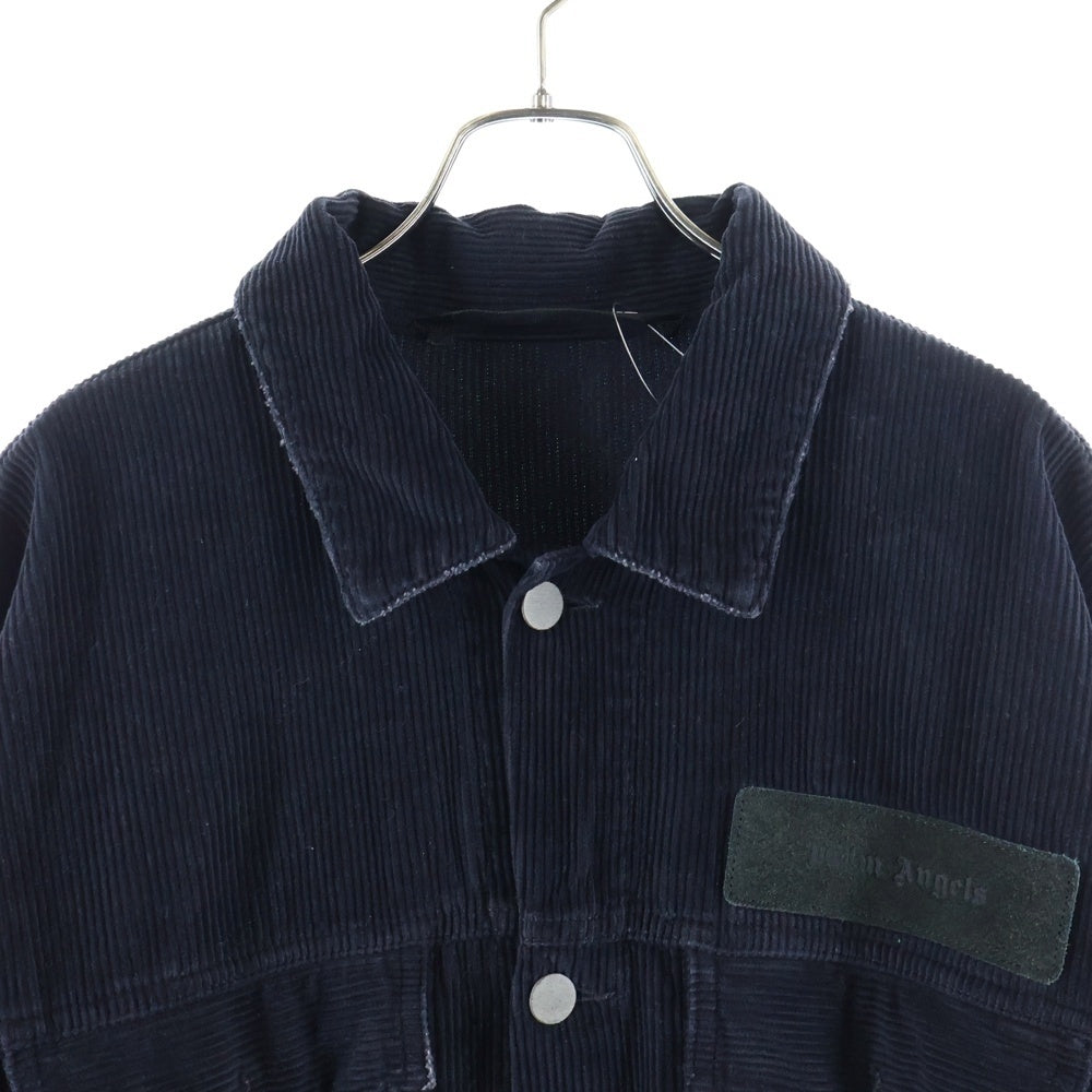 Palm Angels(パームエンジェルス) ロゴデザイン コーデュロイジャケット ブラック PMYE006F21DEN001