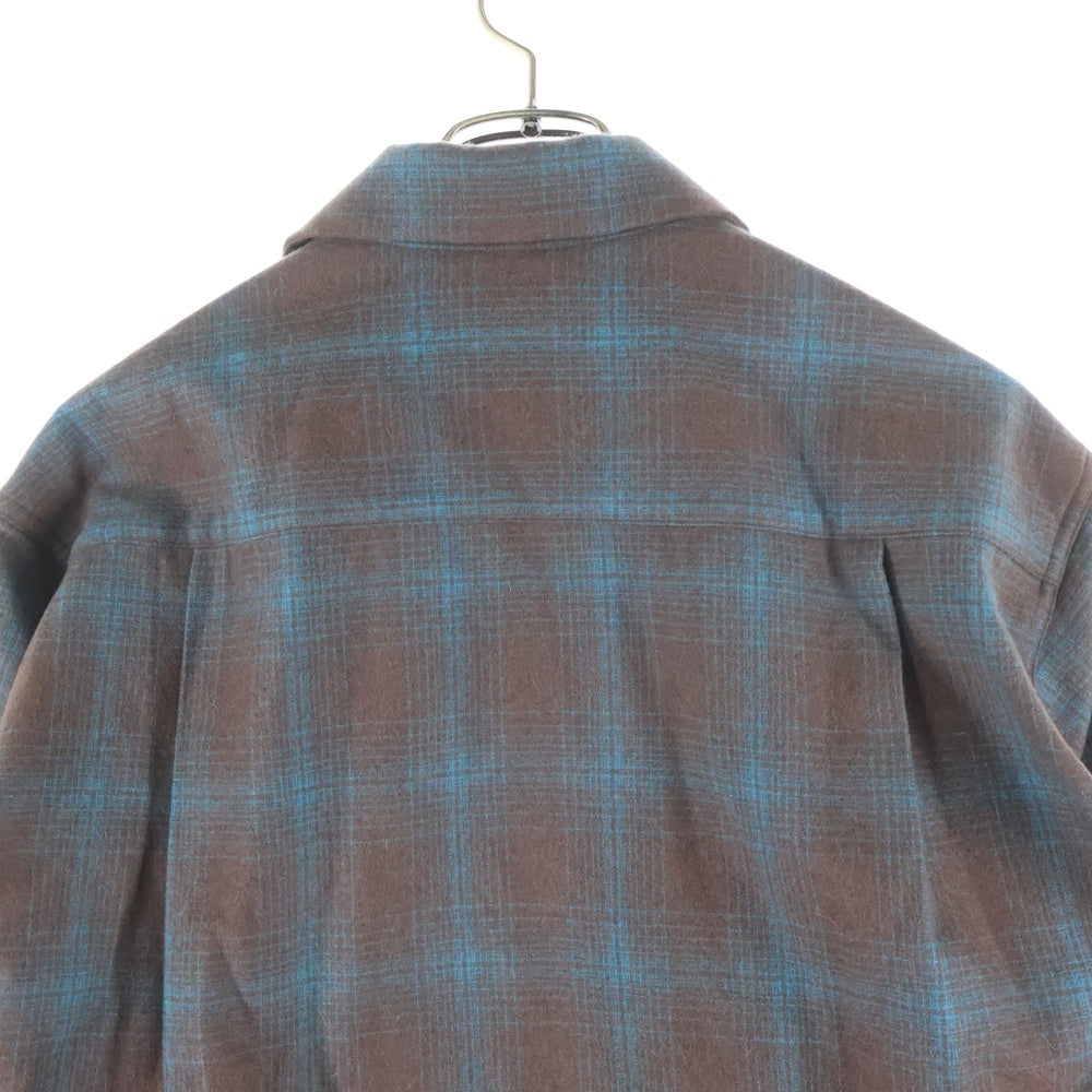 WACKO MARIA(ワコマリア) ×PENDOLTON WOOL OMBRE CHECK OPEN COLLAR SHIRT TYPE-3 ペンドルトン ウール オンブレ 長袖シャツ ブラウン/ブルー 25FW-WMS-PE03