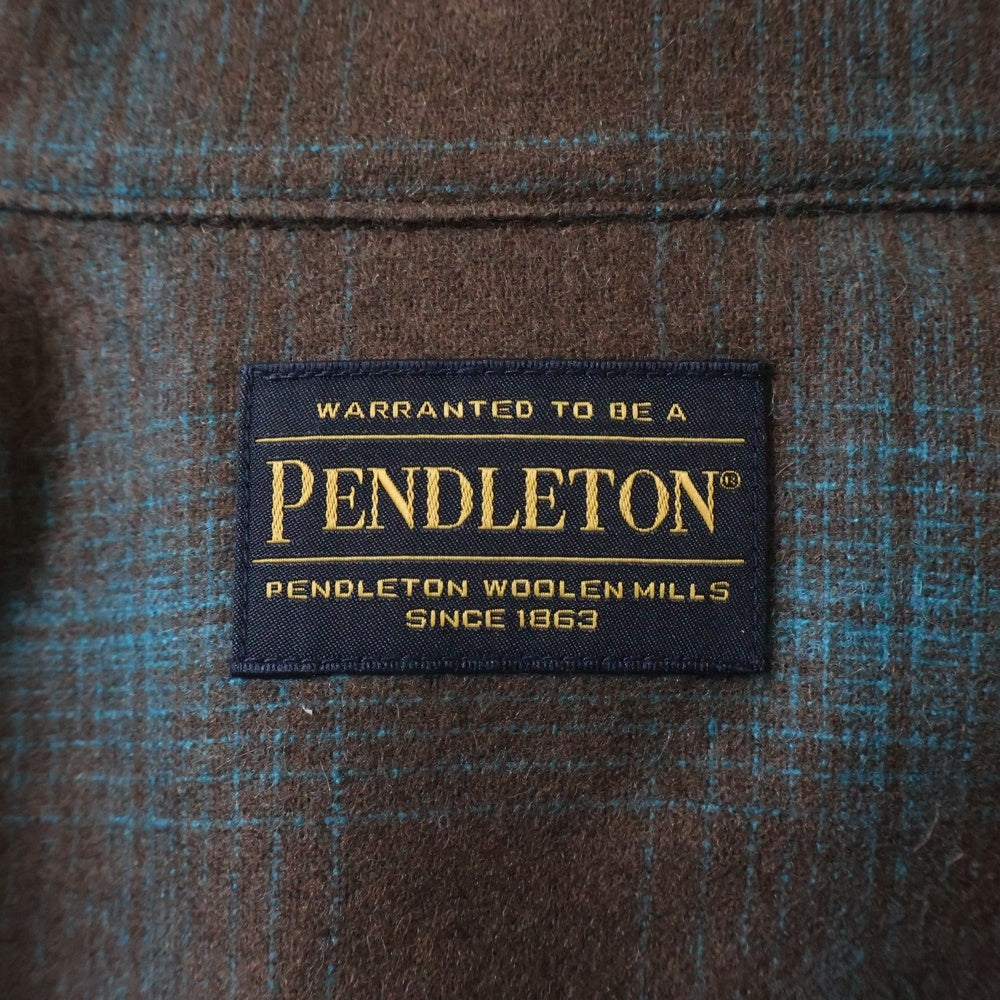 WACKO MARIA(ワコマリア) ×PENDOLTON WOOL OMBRE CHECK OPEN COLLAR SHIRT TYPE-3 ペンドルトン ウール オンブレ 長袖シャツ ブラウン/ブルー 25FW-WMS-PE03