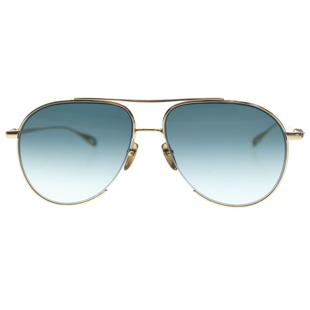 CHROME HEARTS(クロムハーツ) STEPPIN' BLU K18GPテンプル クロスモチーフ ティアドロップ サングラス ゴールド
