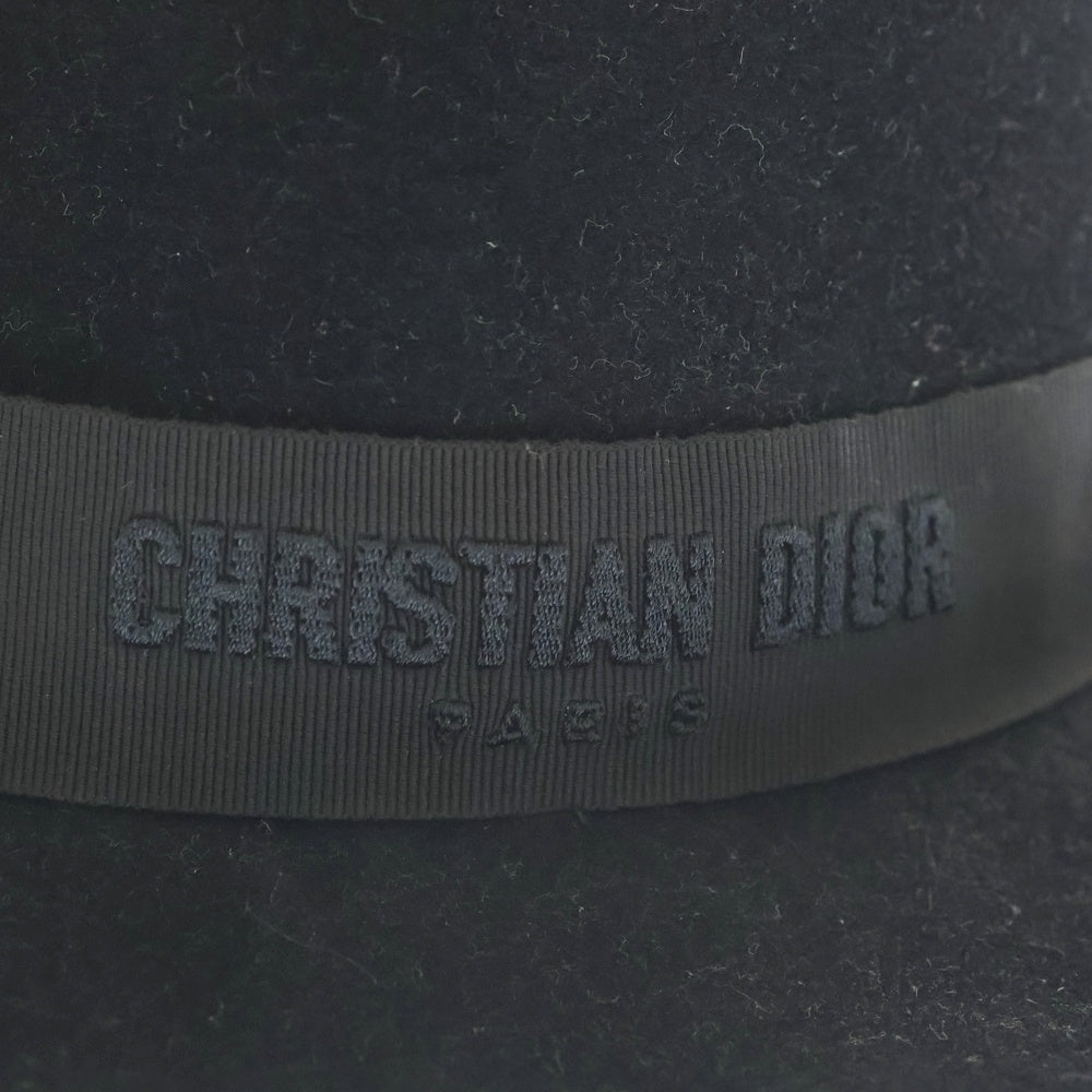 Christian Dior(クリスチャンディオール) ロゴリボン付きラビットフェルトハット ブラック 81DDR960G801
