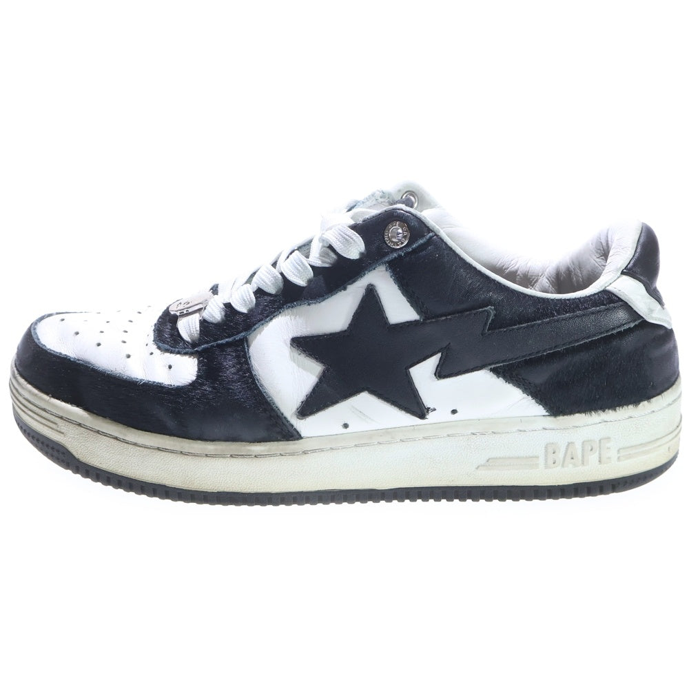 A BATHING APE(アベイシングエイプ) ベイプスタ ローカットスニーカー ブラック/ホワイト US8/26cm OZXSHM191050L