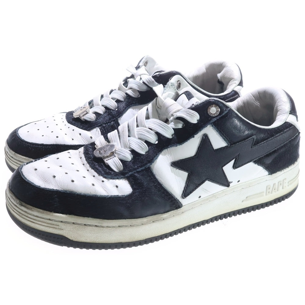 A BATHING APE(アベイシングエイプ) ベイプスタ ローカットスニーカー ブラック/ホワイト US8/26cm OZXSHM191050L