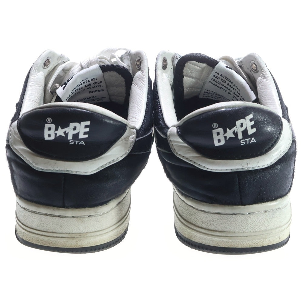A BATHING APE(アベイシングエイプ) ベイプスタ ローカットスニーカー ブラック/ホワイト US8/26cm OZXSHM191050L