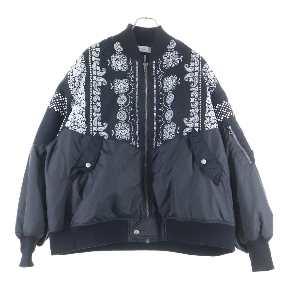 FACETASM(ファセッタズム) 23AW ORIGINAL BANDANA PRINT MA-1 バンダナプリント フライトジャケット ブラック MKS-JK-M14