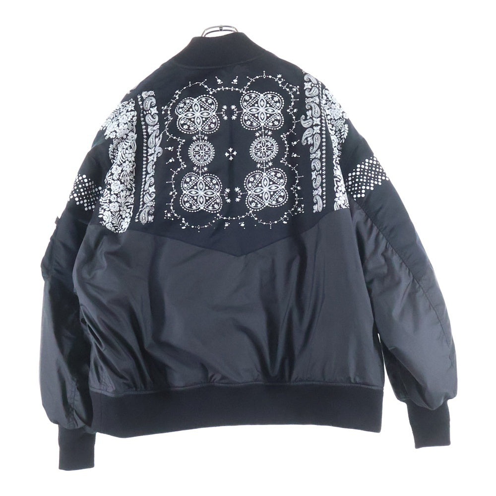 FACETASM(ファセッタズム) 23AW ORIGINAL BANDANA PRINT MA-1 バンダナプリント フライトジャケット ブラック MKS-JK-M14
