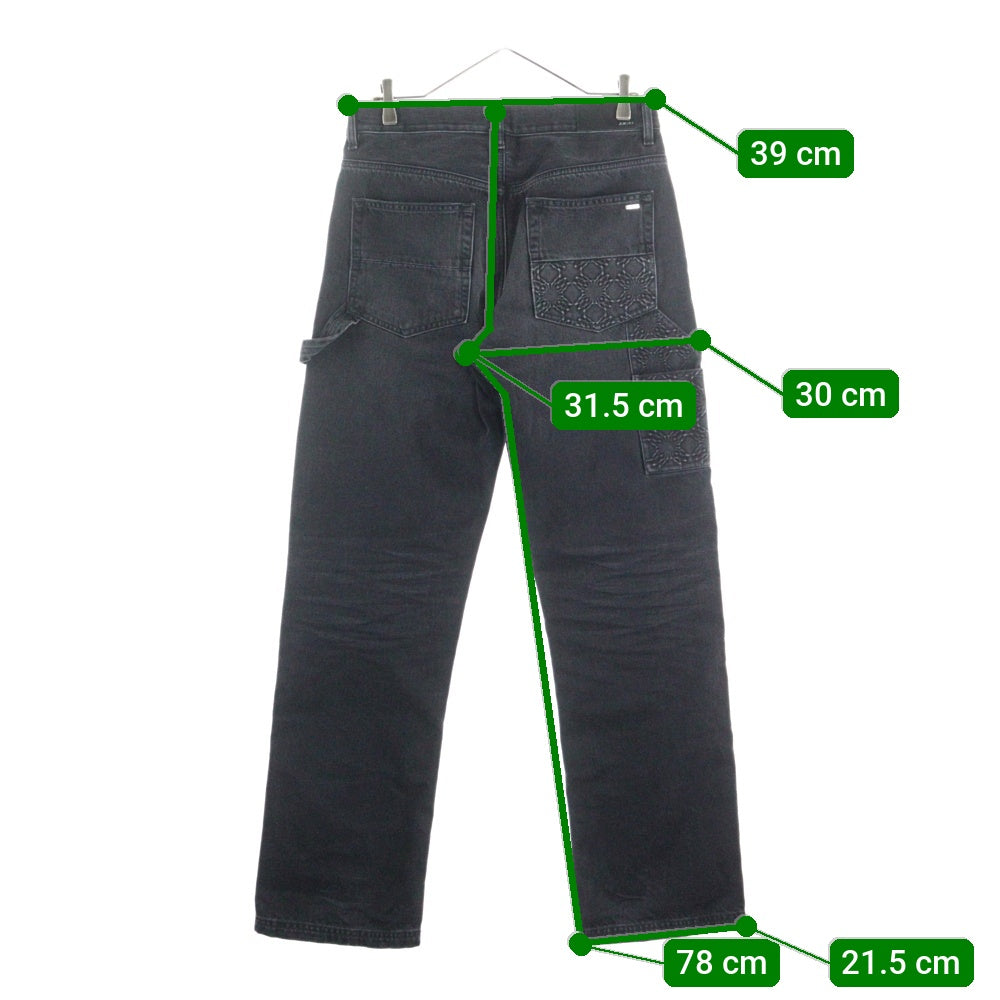 AMIRI(アミリ) 25SS DEBOSSED MA QUAD CARPENTER エンボスロゴ ダブルニー カーペンターパンツ ブラック SRAMDNGH1055ASMRBC00