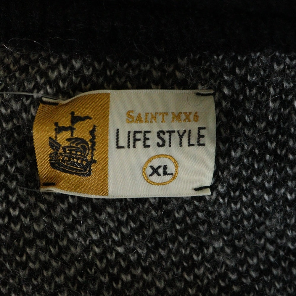 SAINT MICHAEL(セントマイケル) 24AW × DENIM TEARS DT MH CARDIGAN デニムティアーズ モヘア カーディガン ブラック SM-YS1-0000-C50