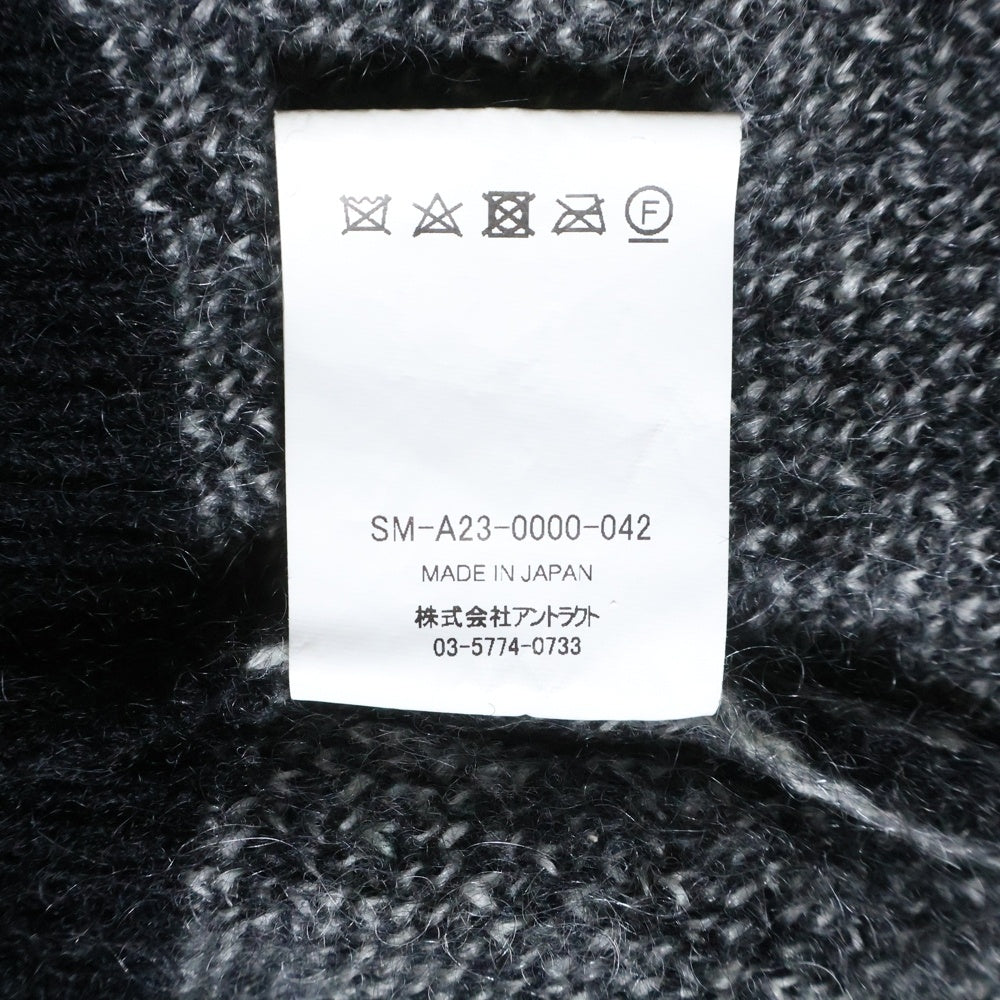 SAINT MICHAEL(セントマイケル) 23AW CREW NECK KNIT フロントロゴ モヘアニット セーター ブラック SM-A23-0000-042