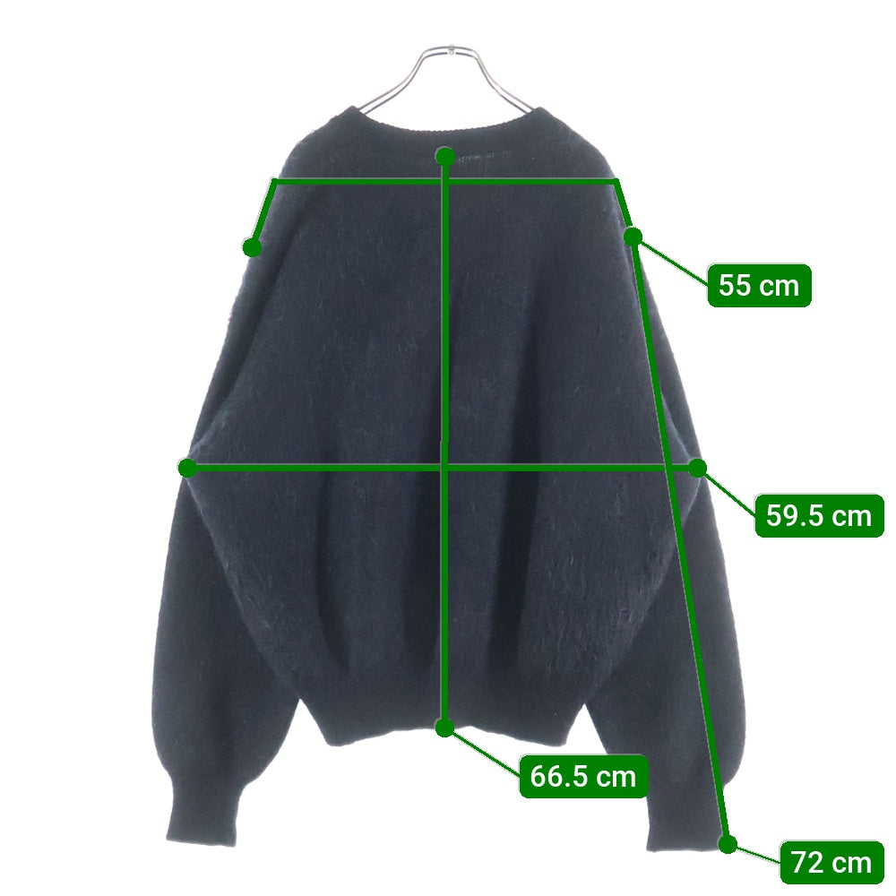 SAINT MICHAEL(セントマイケル) 23AW CREW NECK KNIT フロントロゴ モヘアニット セーター ブラック SM-A23-0000-042