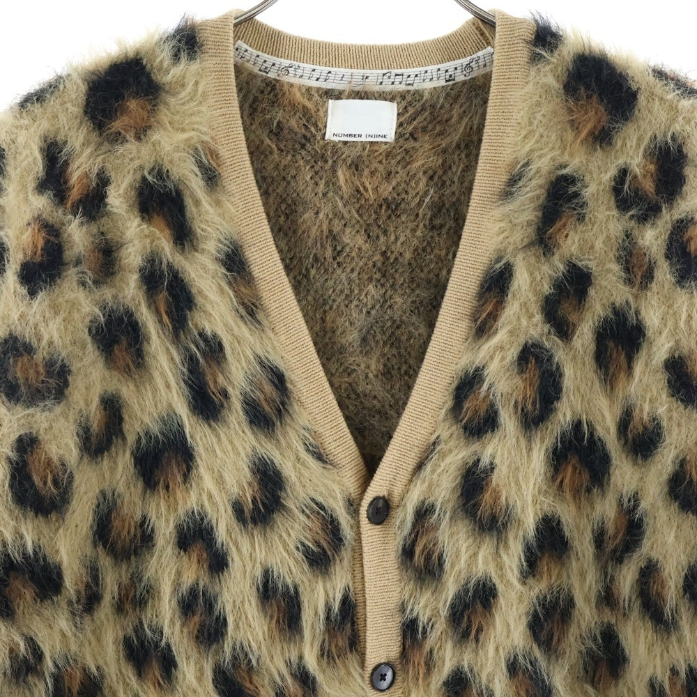 NUMBER (N)INE(ナンバーナイン) レオパードジャガード ルーズニットカーディガン ベージュ 810531003