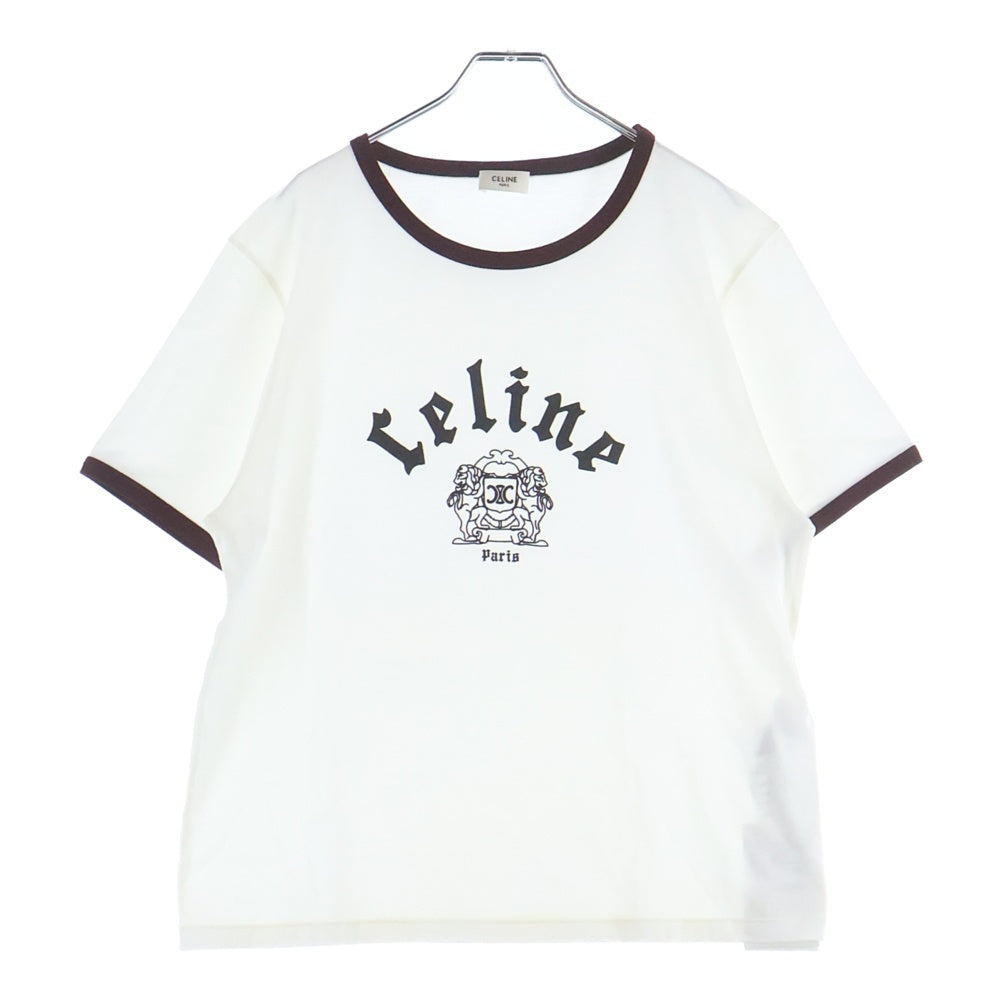 CELINE(セリーヌ) 25SS BLASON REGULAR T-SHIRT カレッジロゴ 半袖Tシャツ カットソー ホワイト RX04A671Q