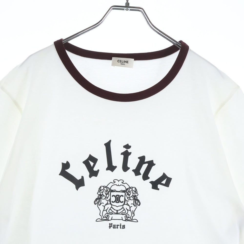 CELINE(セリーヌ) 25SS BLASON REGULAR T-SHIRT カレッジロゴ 半袖Tシャツ カットソー ホワイト RX04A671Q