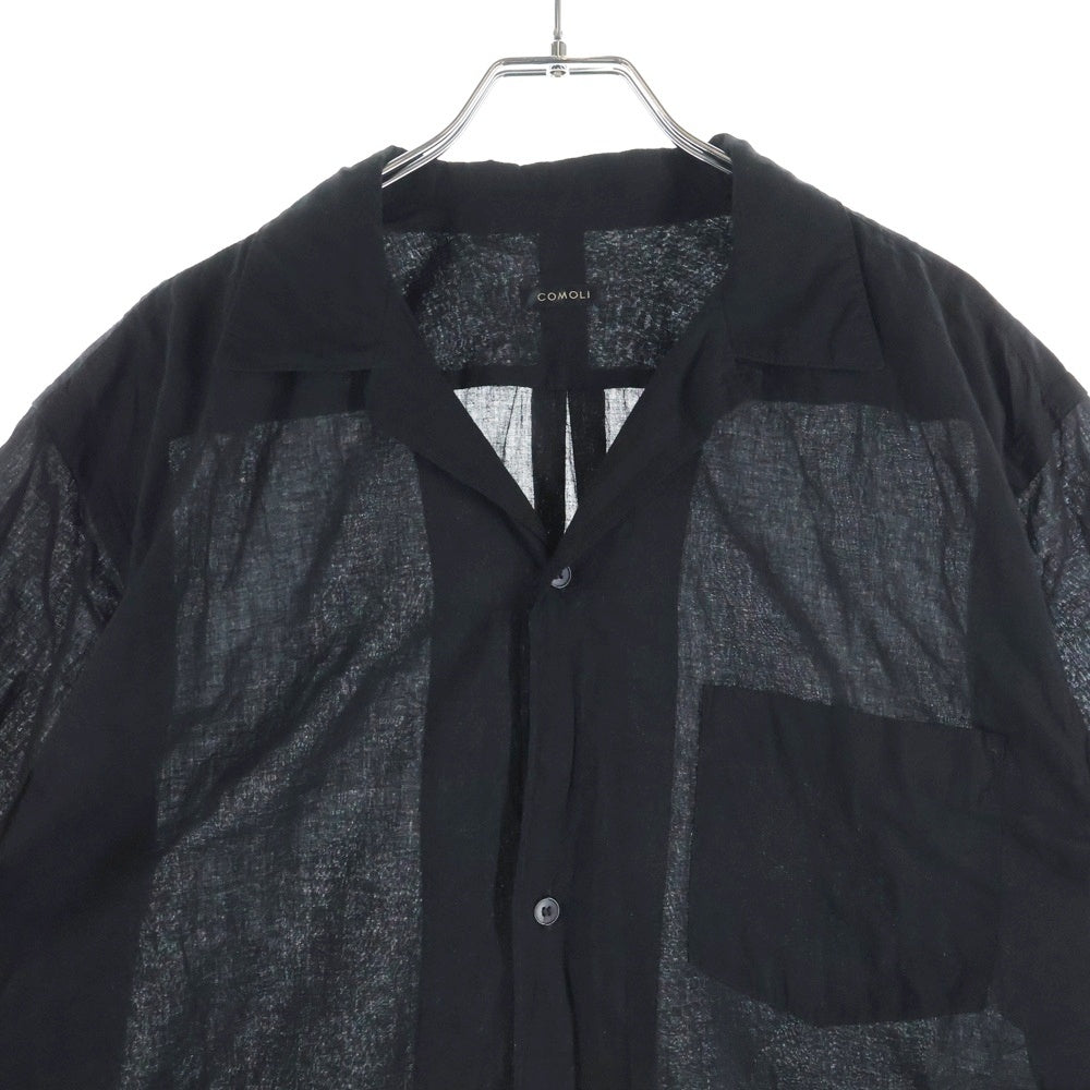 COMOLI(コモリ) 25SS KHADIコットン 半袖オープンカラーシャツ B01-02012