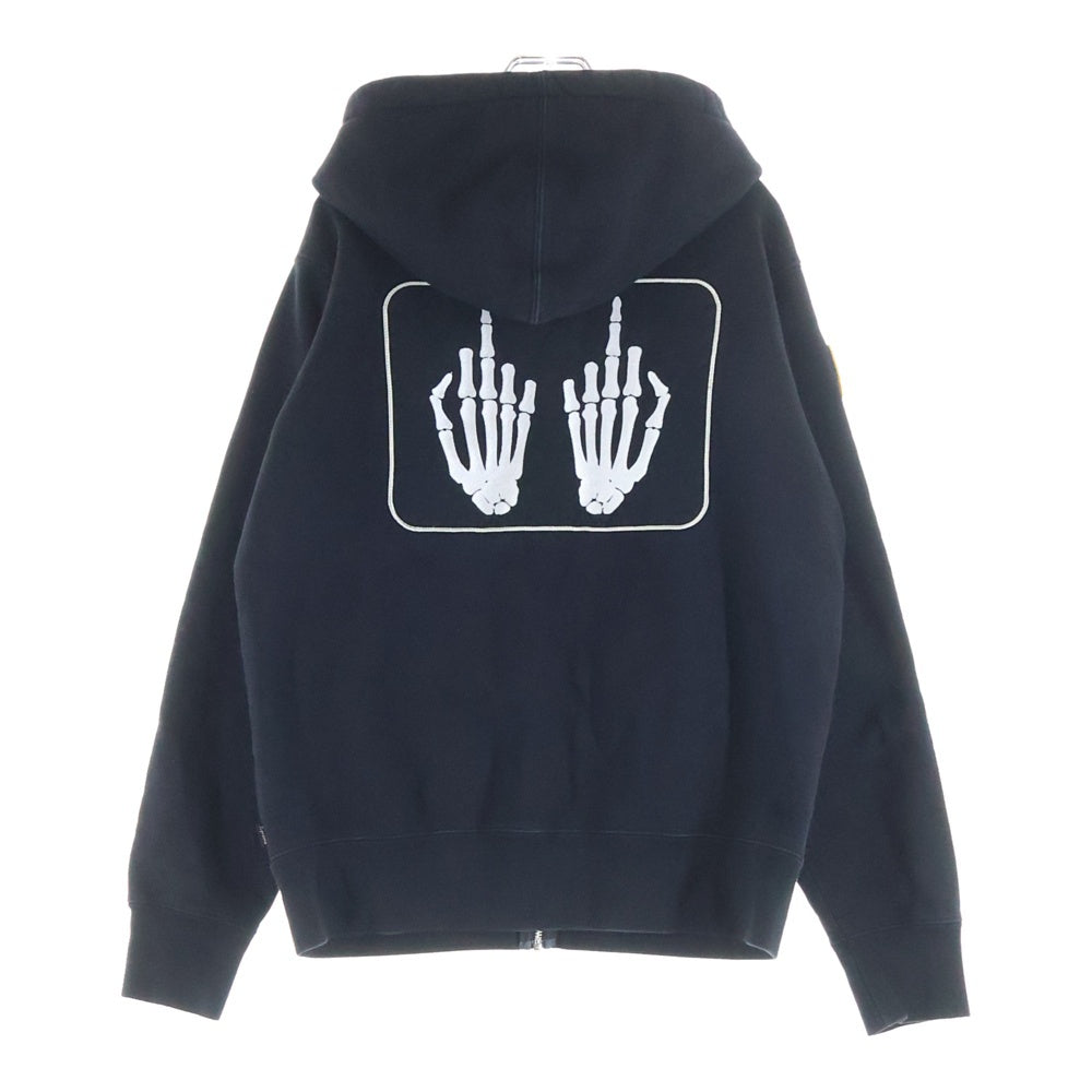 SUPREME(シュプリーム) 17AW × Hysteric Glamour Patches Zip Up Sweatshirt ヒステリックグラマー パッチ ジップアップ スウェットシャツ パーカー ブラック