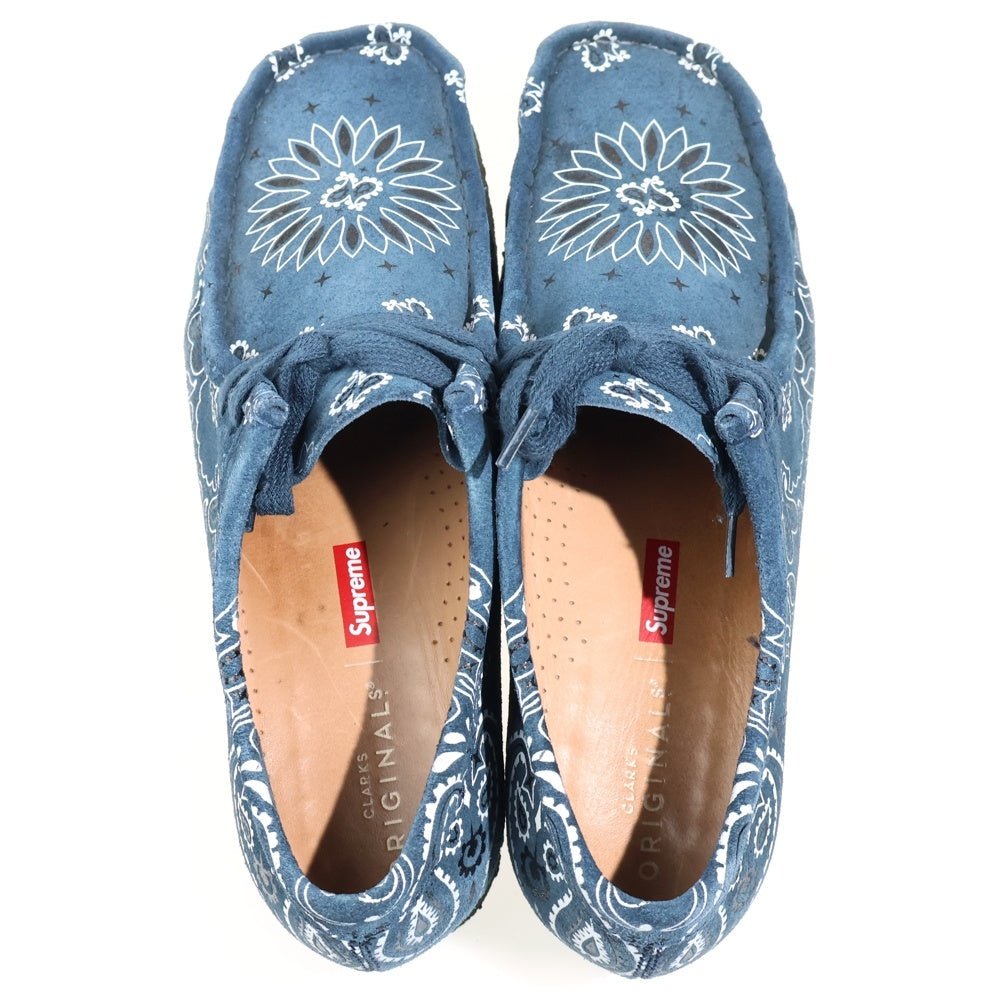 SUPREME(シュプリーム) 19SS × Clarks Bandana Wallabee クラークス バンダナ ワラビー ローカットスニーカー ネイビー