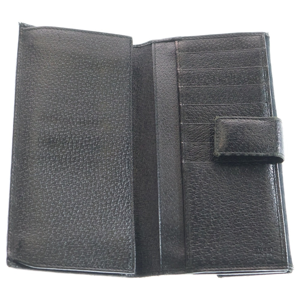 GUCCI(グッチ) GGキャンバス ロングウォレット 二つ折り長財布 ブラック レディース