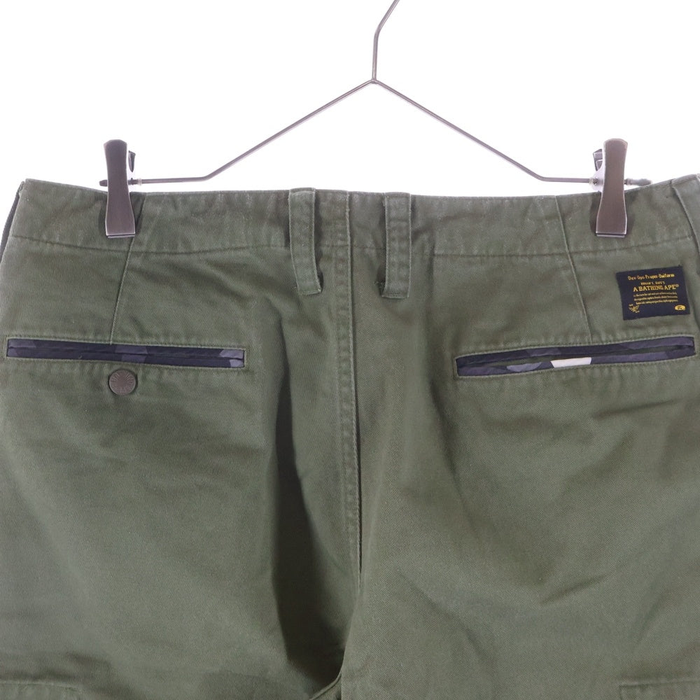 A BATHING APE(アベイシングエイプ) ミリタリー サイドポケットパンツ カーキ 001PTA301009X