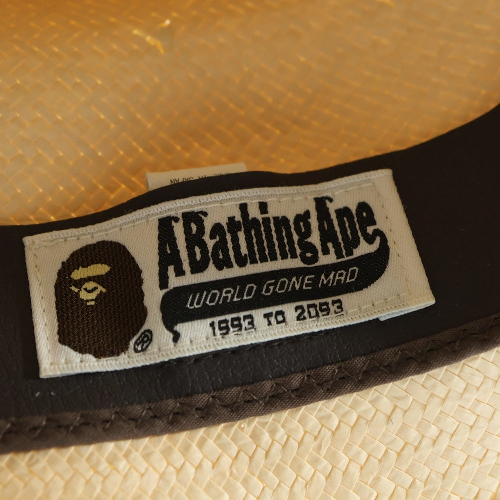 A BATHING APE(アベイシングエイプ) パナマハット 麦わら帽子 べージュ 001CPA301002X