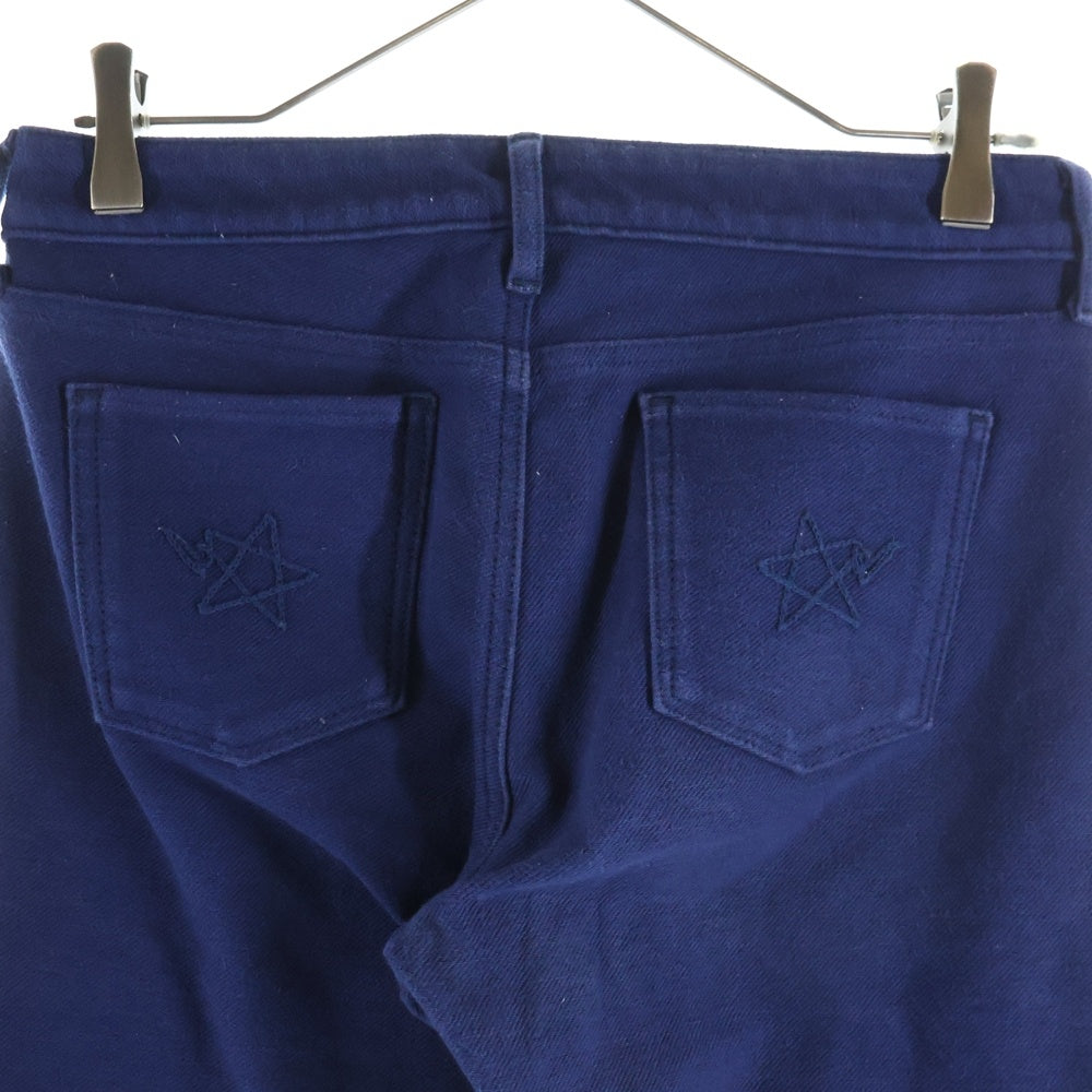 A BATHING APE(アベイシングエイプ) 刺繍ロゴ スキニーパンツ ブルー レディース