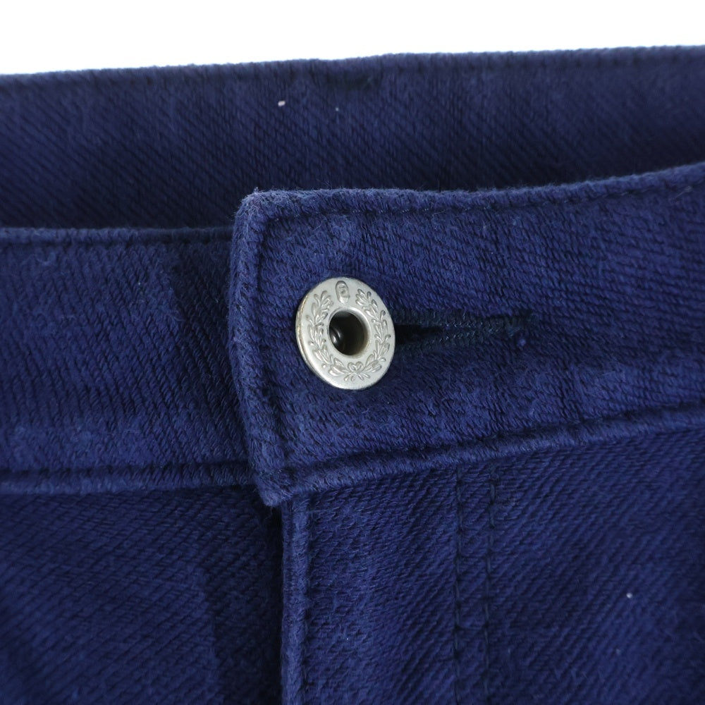 A BATHING APE(アベイシングエイプ) 刺繍ロゴ スキニーパンツ ブルー レディース