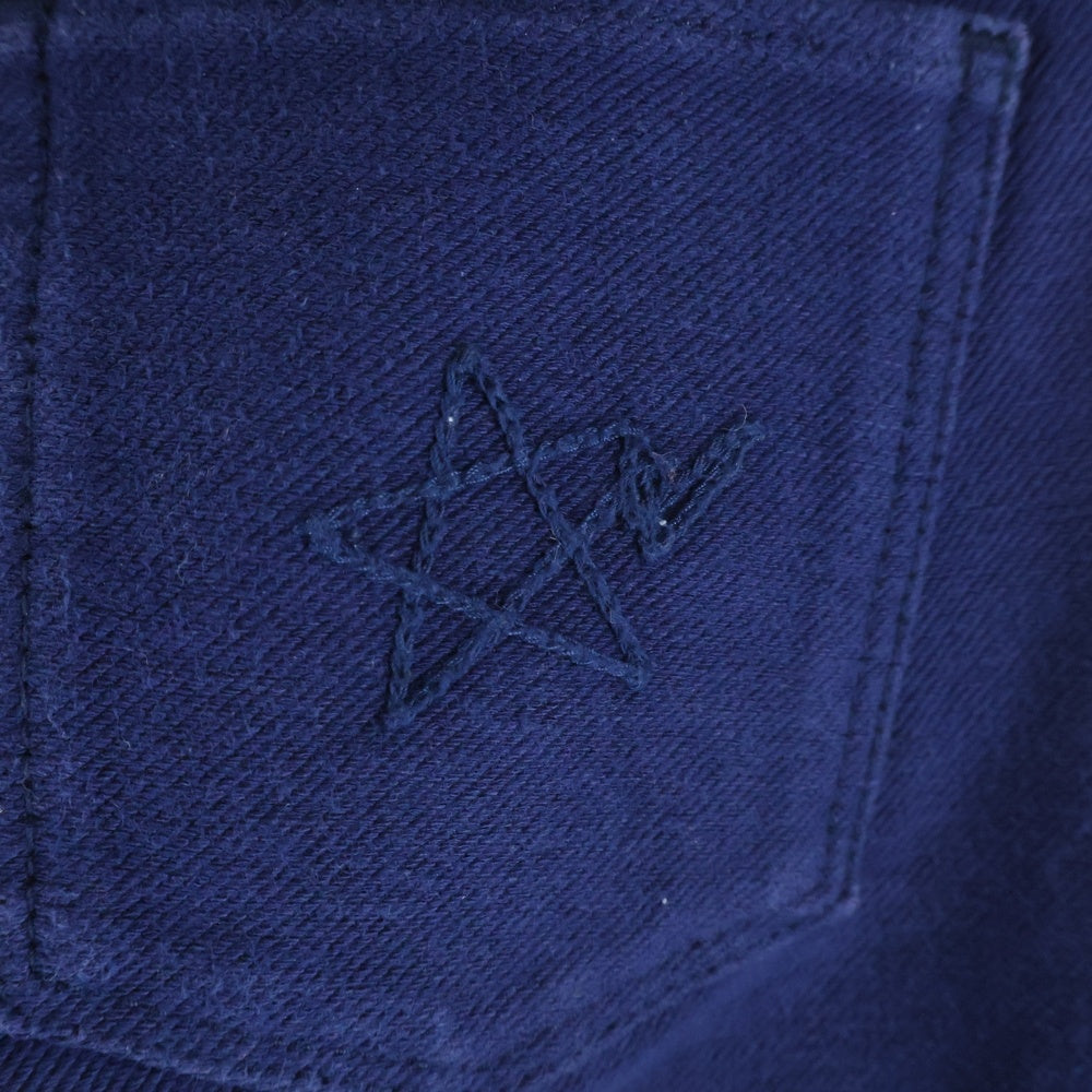 A BATHING APE(アベイシングエイプ) 刺繍ロゴ スキニーパンツ ブルー レディース