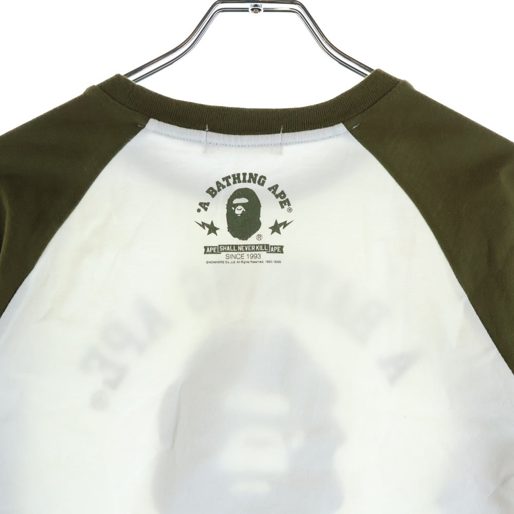 A BATHING APE(アベイシングエイプ) フロントプリント ラグランTシャツ