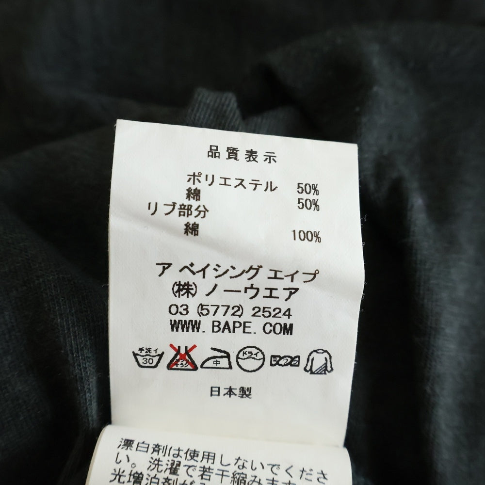 A BATHING APE(アベイシングエイプ) APEAREL 両面プリント Vネック 半袖Tシャツ カットソー ブラック レディース