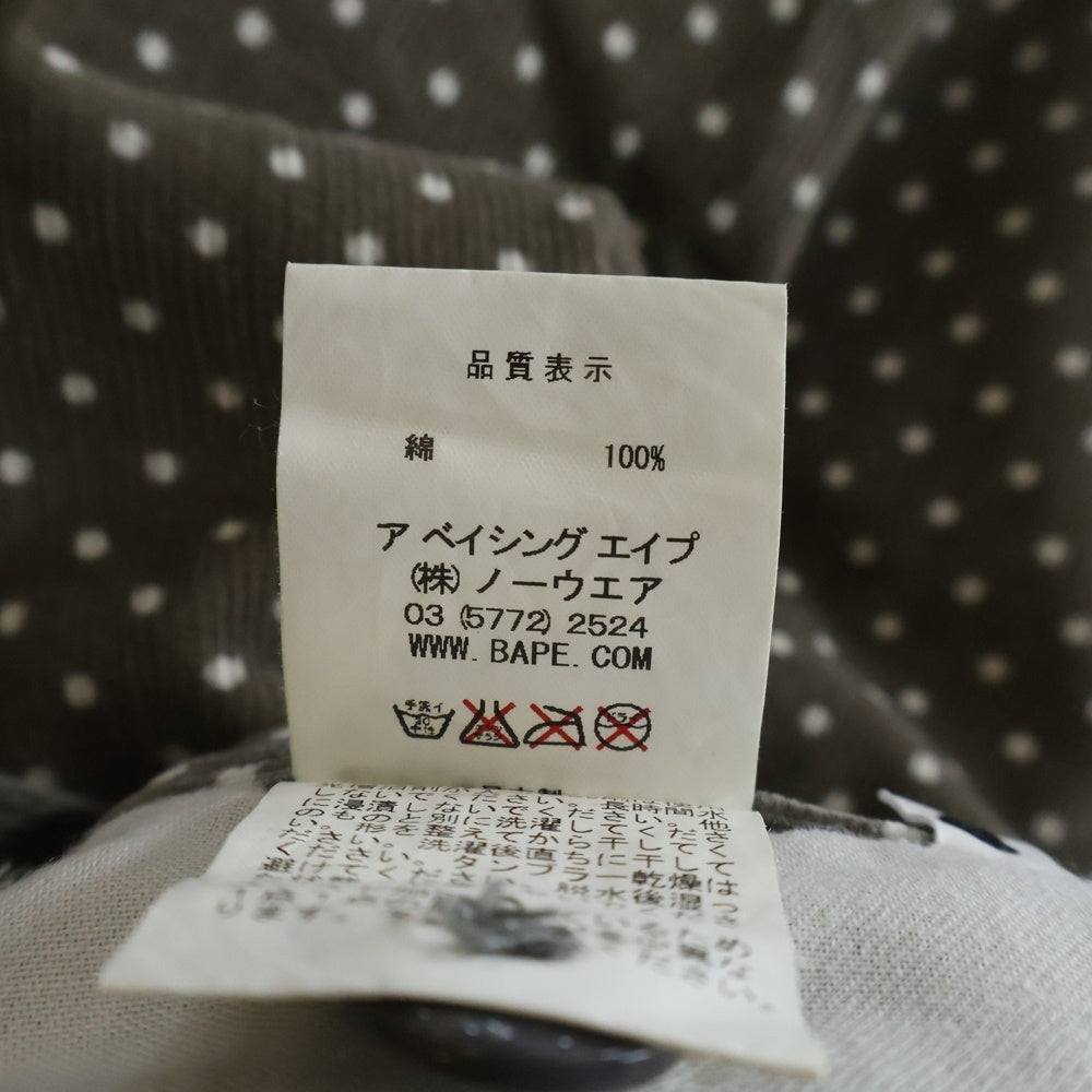 A BATHING APE(アベイシングエイプ) コットン 水玉柄 コーデュロイパンツ グレー