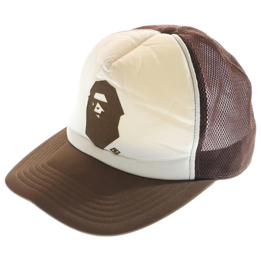 A BATHING APE(アベイシングエイプ) メッシュキャップ ブラウン/ホワイト