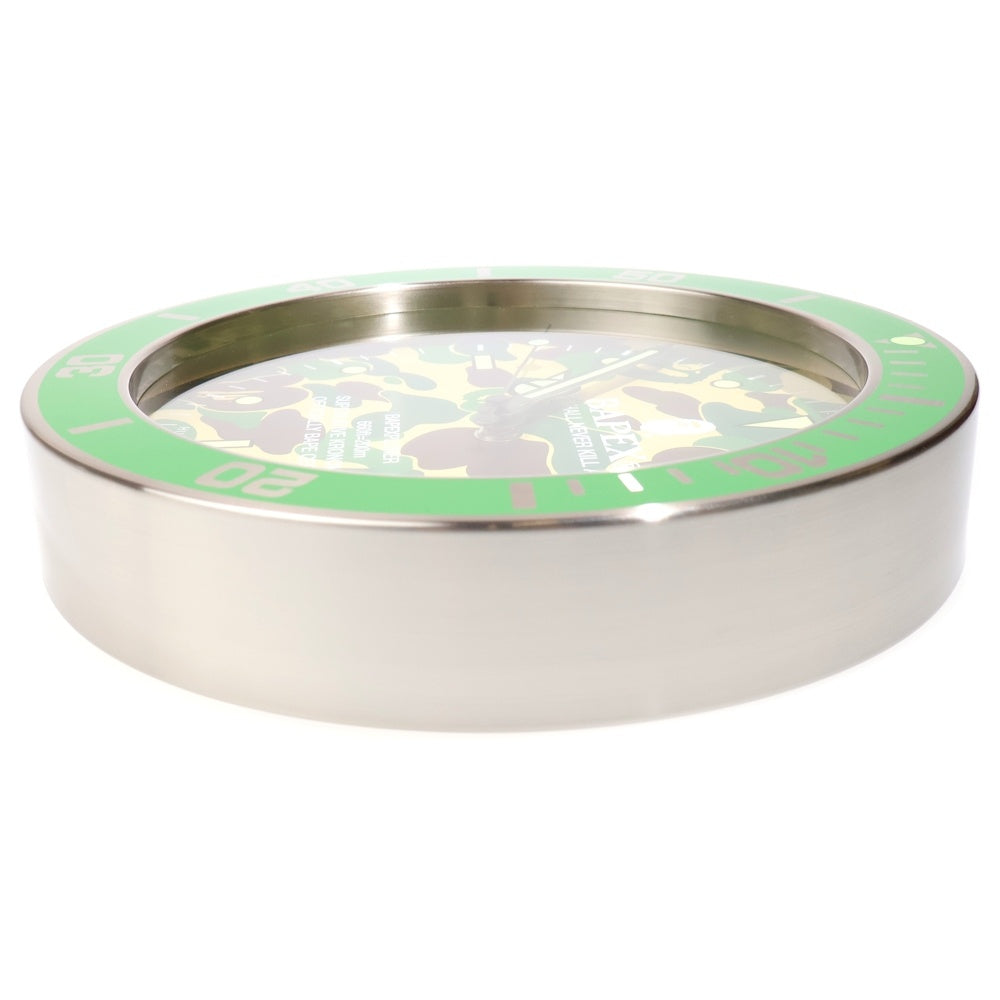 A BATHING APE(アベイシングエイプ) ABC CAMO BAPEX WALL CLOCK カモ柄 壁掛け時計 グリーン