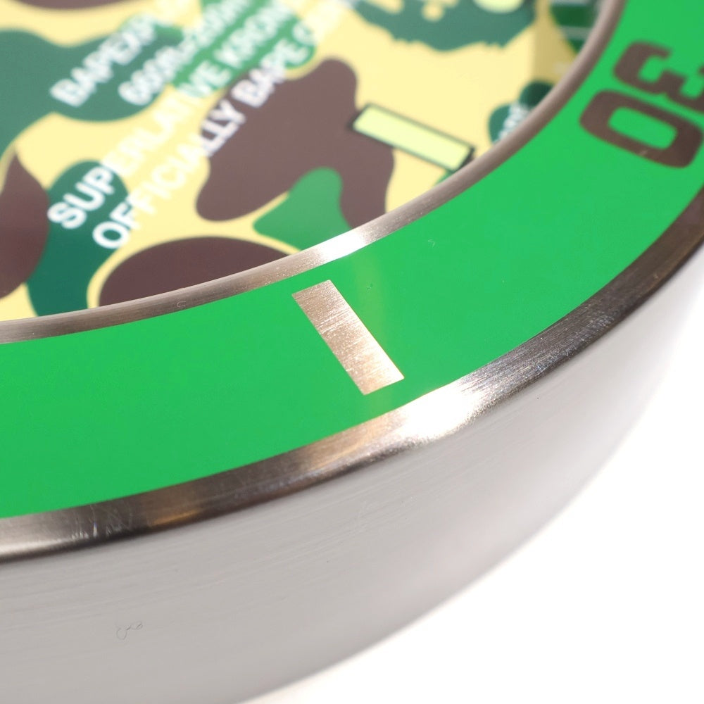 A BATHING APE(アベイシングエイプ) ABC CAMO BAPEX WALL CLOCK カモ柄 壁掛け時計 グリーン