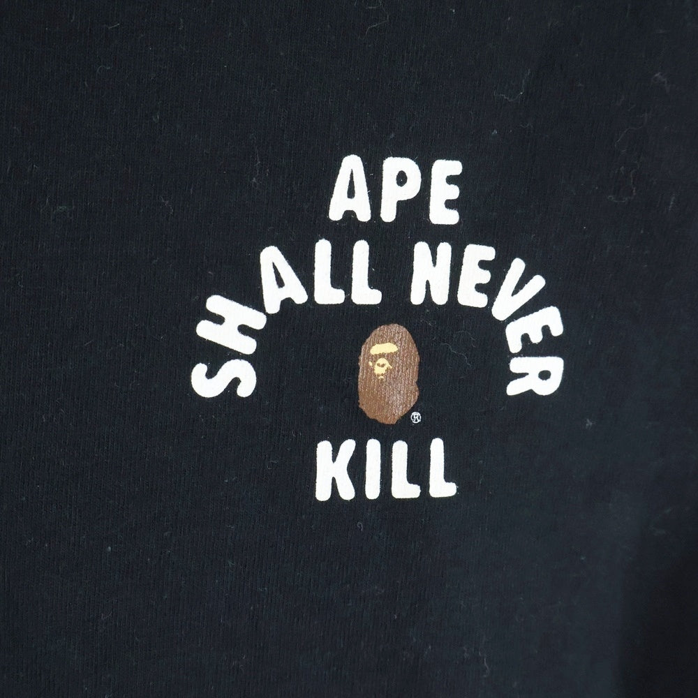 A BATHING APE(アベイシングエイプ) 両面プリント 半袖Tシャツ カットソー ブラック レディース