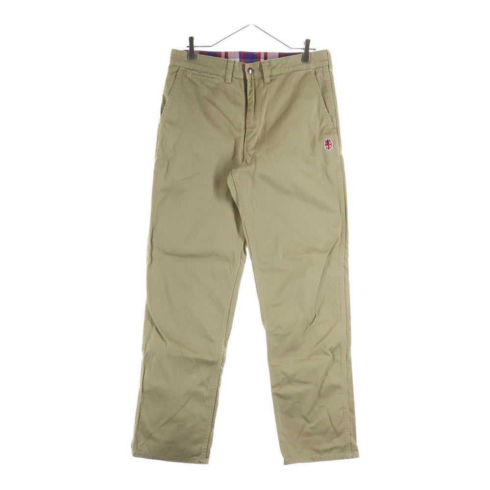A BATHING APE(アベイシングエイプ) コットン ワッペンロゴ チノパンツ べージュ 001PTA301009X