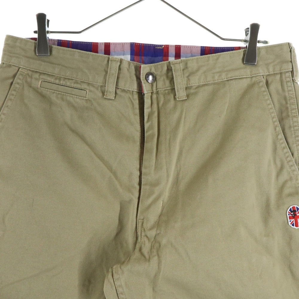 A BATHING APE(アベイシングエイプ) コットン ワッペンロゴ チノパンツ べージュ 001PTA301009X