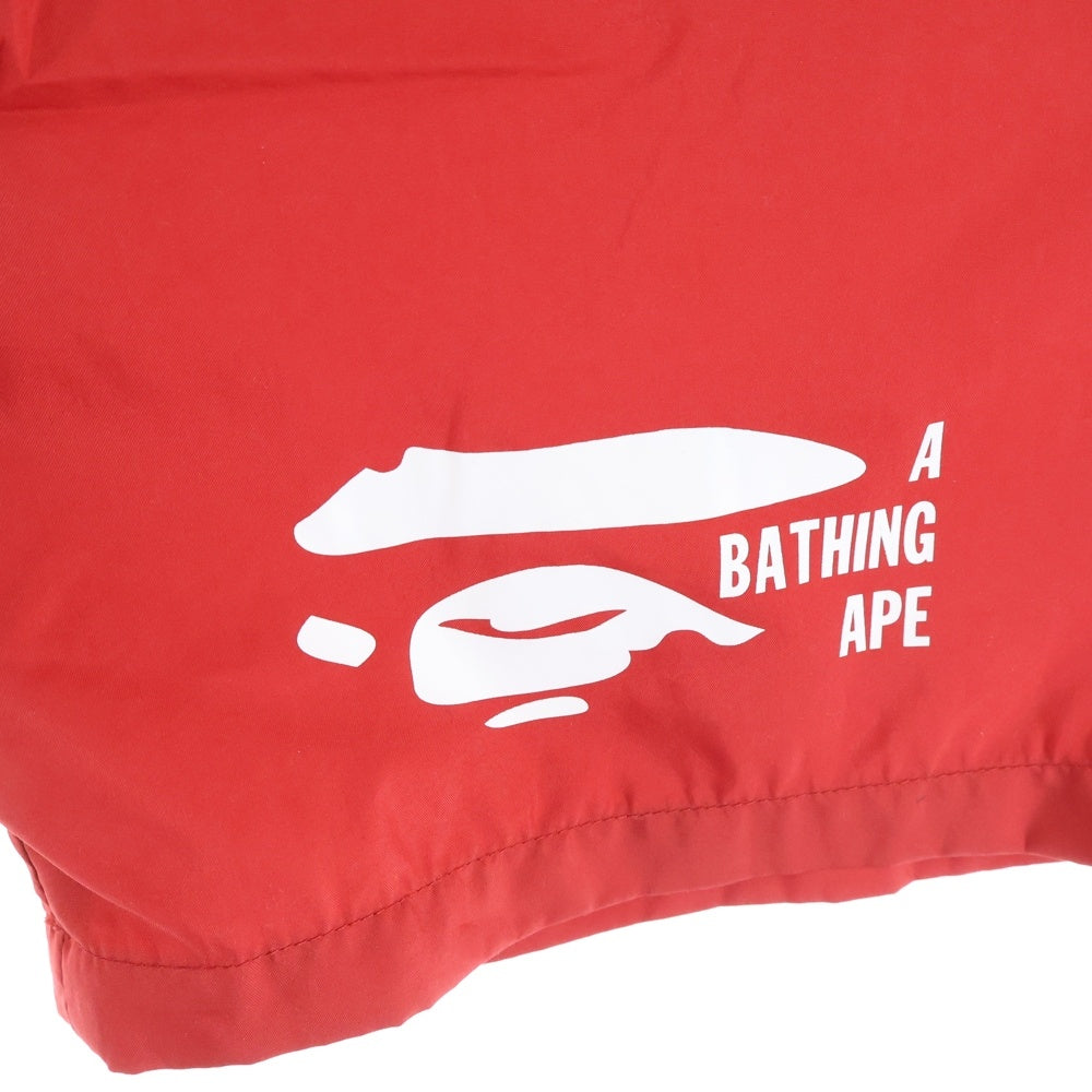 A BATHING APE(アベイシングエイプ) ポリエステル フロントプリント ハーフパンツ ショーツ レッド 001SPA301008X