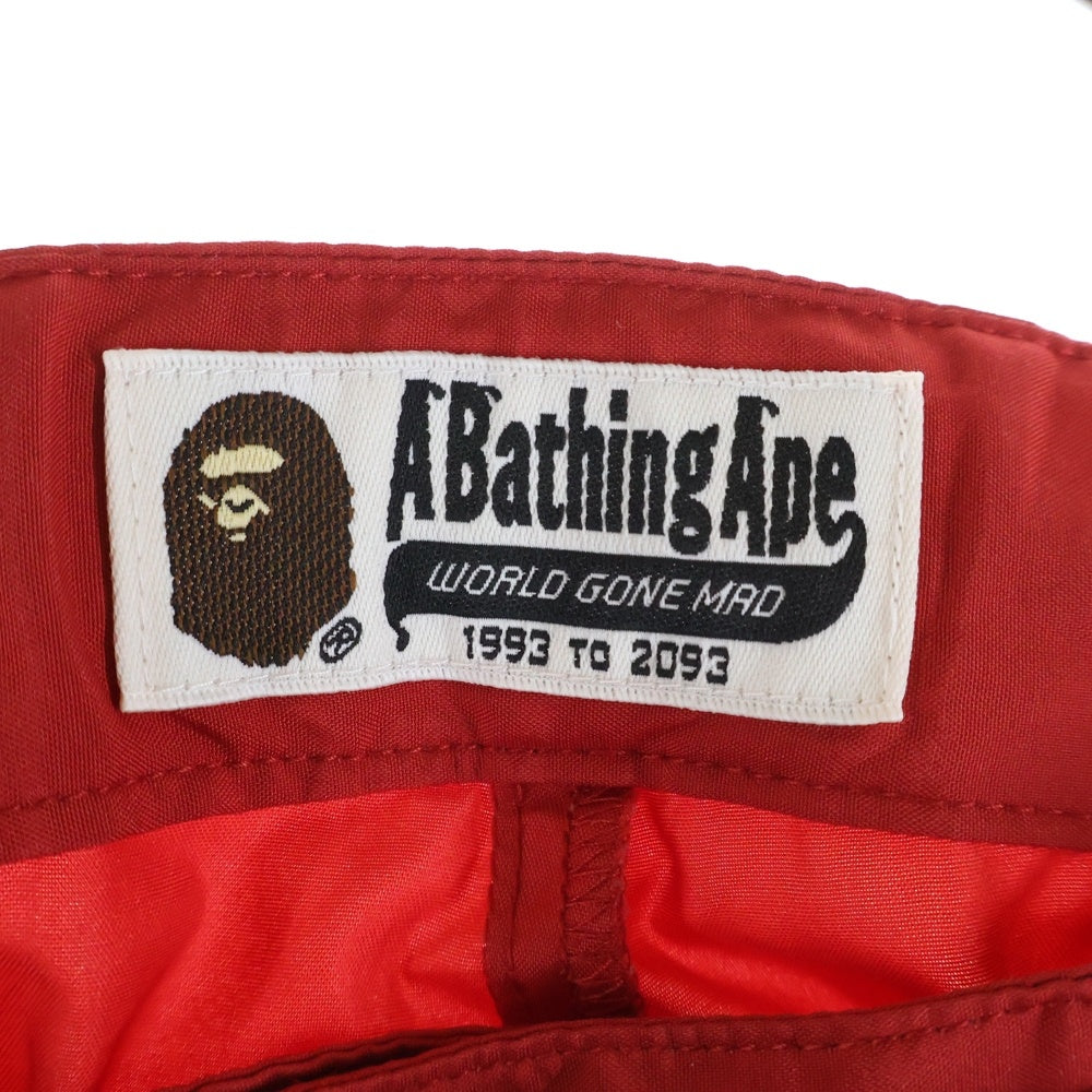 A BATHING APE(アベイシングエイプ) ポリエステル フロントプリント ハーフパンツ ショーツ レッド 001SPA301008X