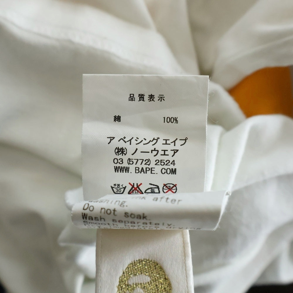 A BATHING APE(アベイシングエイプ) フロントプリント ラグランTシャツ カットソー ネイビー/ホワイト レディース