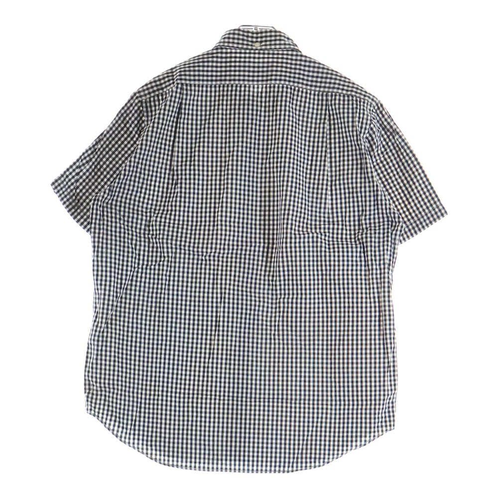 A BATHING APE(アベイシングエイプ) フロントロゴ コットン ギンガムチェック柄 半袖シャツ ブラック