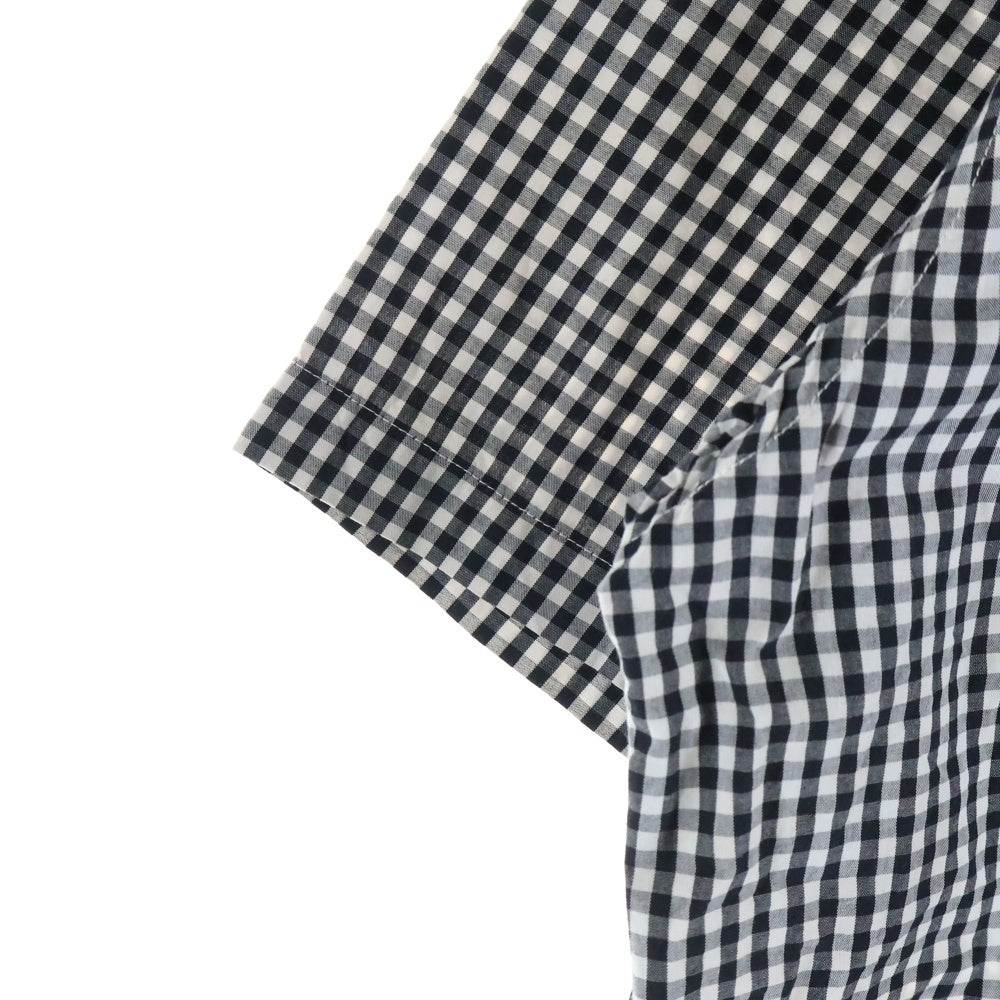 A BATHING APE(アベイシングエイプ) フロントロゴ コットン ギンガムチェック柄 半袖シャツ ブラック