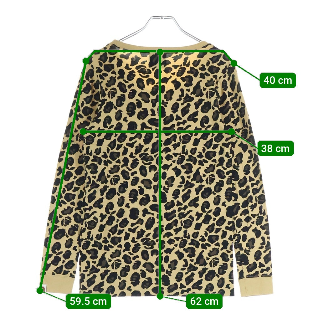 A BATHING APE(アベイシングエイプ) フロントロゴ レオパード柄 長袖T