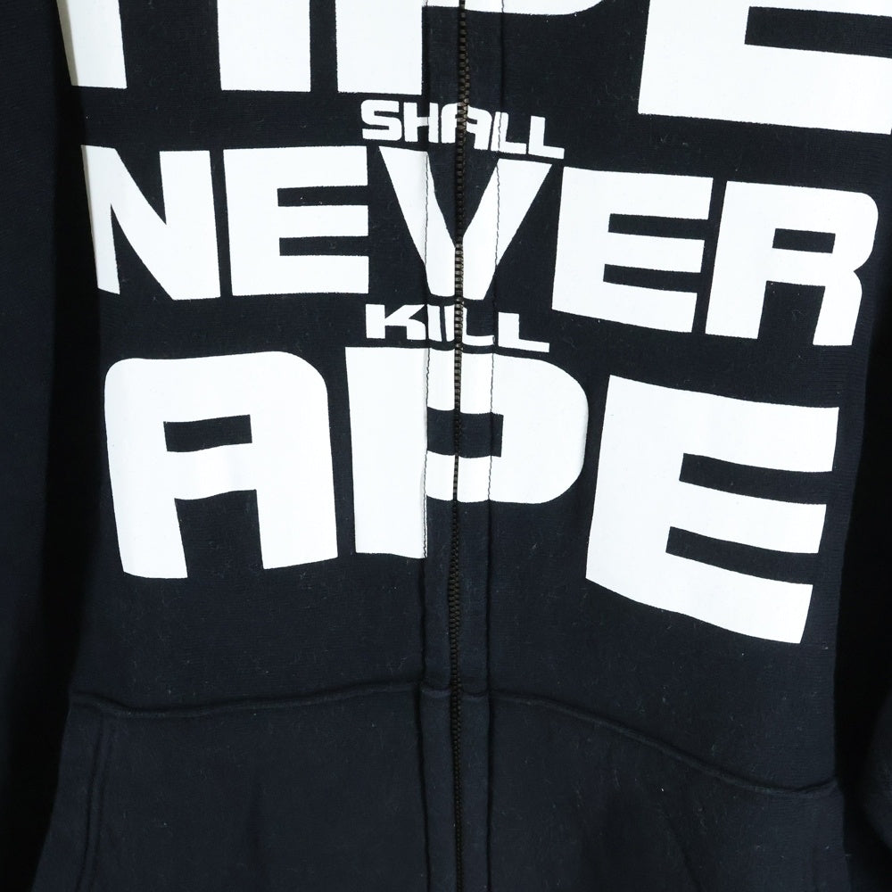 A BATHING APE(アベイシングエイプ) ASNKA ソルジャーロゴ フルジップ プルオーバーパーカー フーディー ブラック