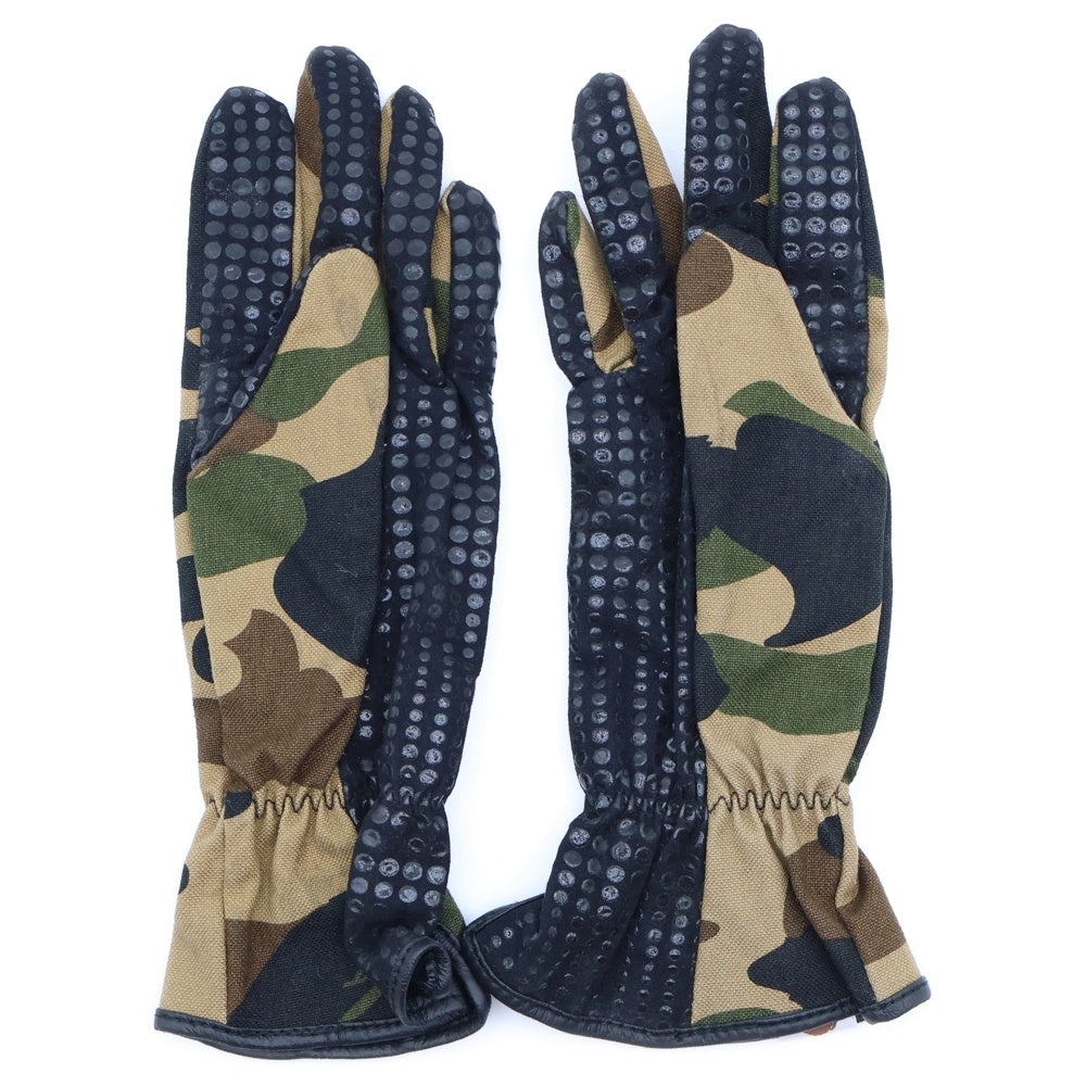 A BATHING APE(アベイシングエイプ) コットン カモ柄 手袋 カーキ