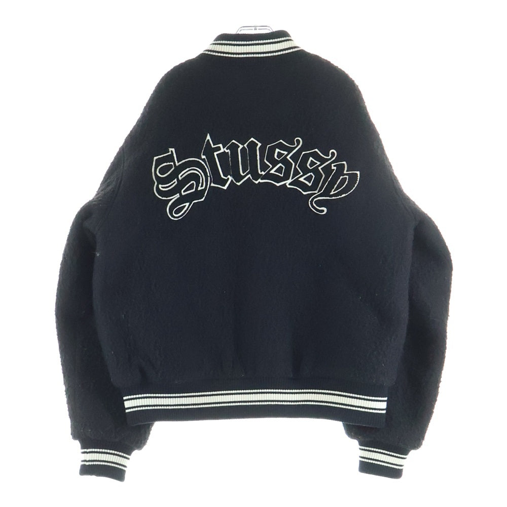 STUSSY(ステューシー) 22AW CASENTINO WOOL VARSITY JACKET 115678 ウール ヴァーシティージャケット スタジャン ブラック
